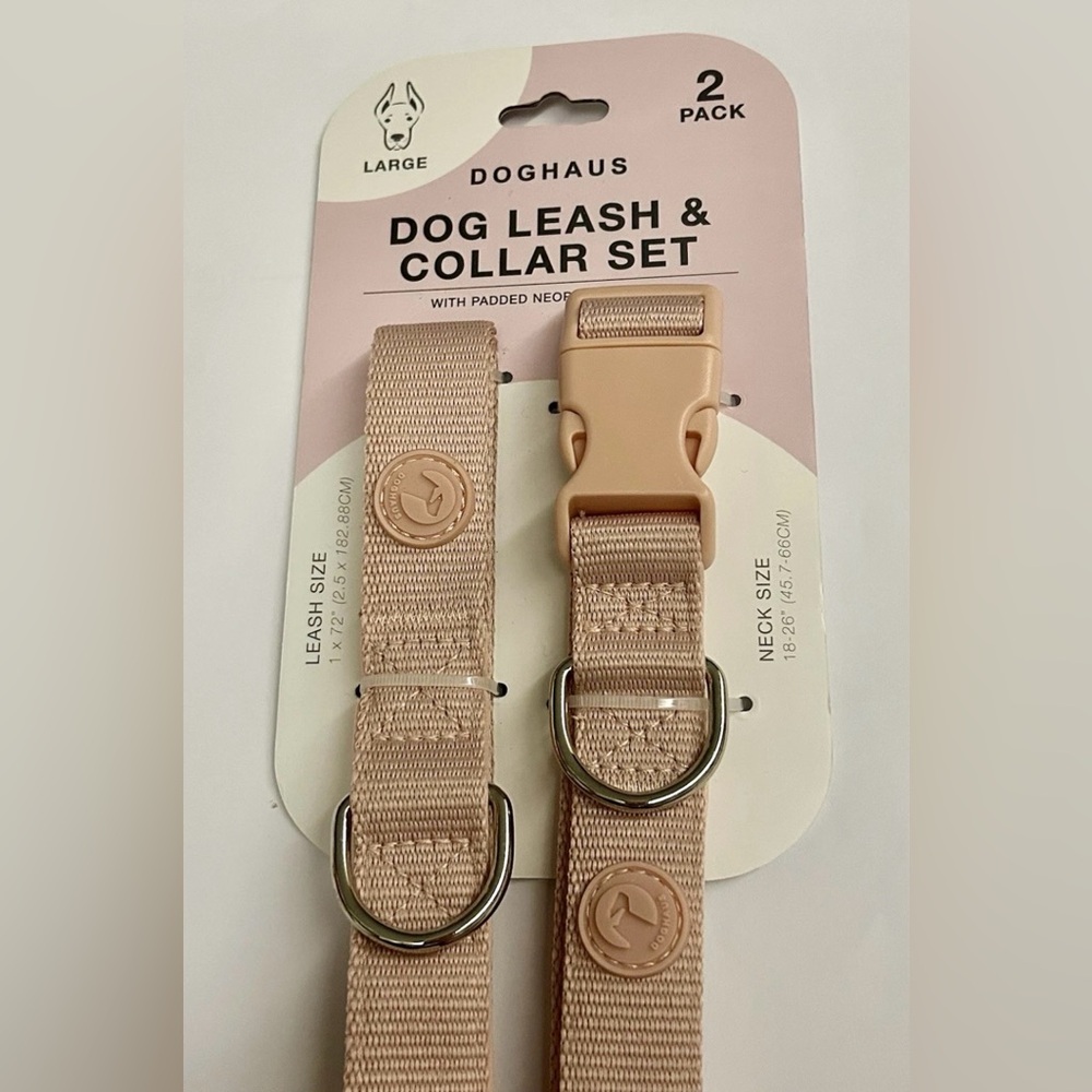New Doghaus Leash and Collar Set 2 Pack Size Large with Padded Neoprene Lining - Picture 15 of 16